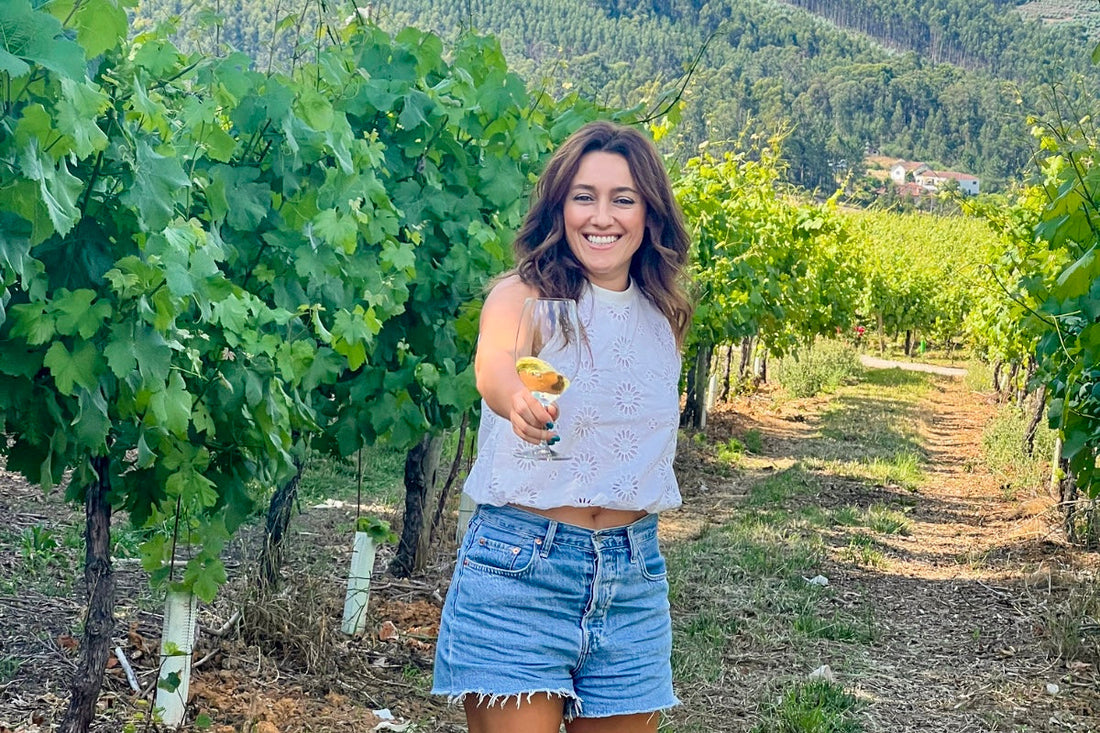 Joana Santiago, third-generation Vinho Verde winemaker, in Portuguese vineyard