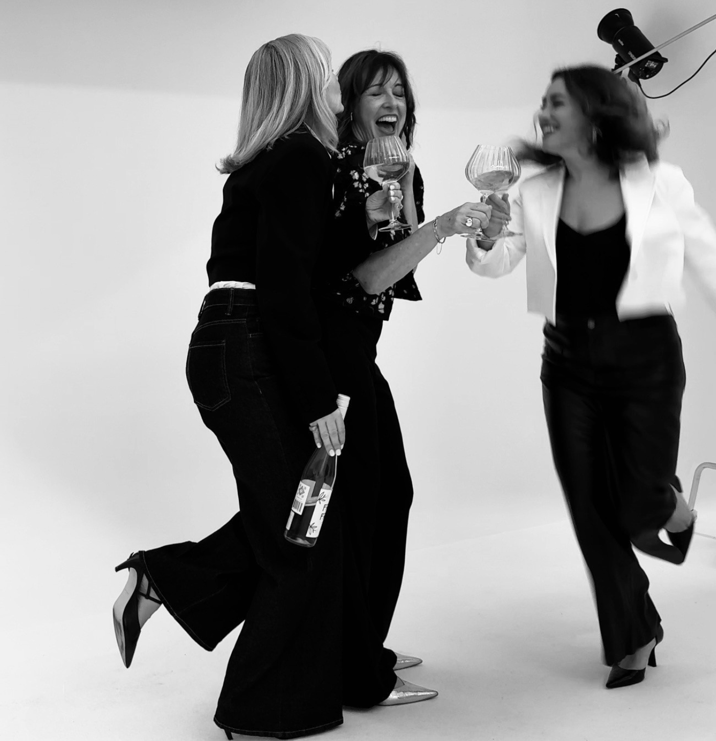 Fria Frio founders and winemaker Joana Santiago dancing.